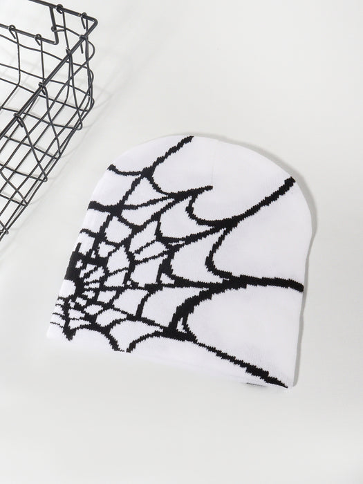 Wholesale Spider Web Pattern Acrylic Knitted Hat JDC-FH-JunL004