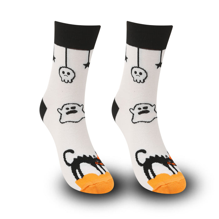 Wholesale Halloween large size Christmas pumpkin witch funny men' s long socks mid-tube casual socks women