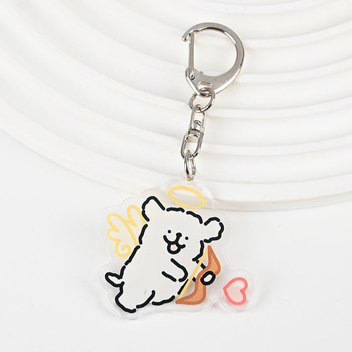 Wholesale Cute Cartoon Line Puppy Acrylic Keychain JDC-KC-XBK009