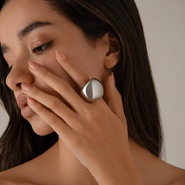 Wholesale Jewelry Round Irregular Curved Ring Smooth Plain Ring