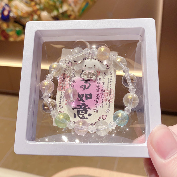 Wholesale Cute Cartoon Puppy Crystal Bead Bracelet for Travel Souvenir Gift MOQ≥3