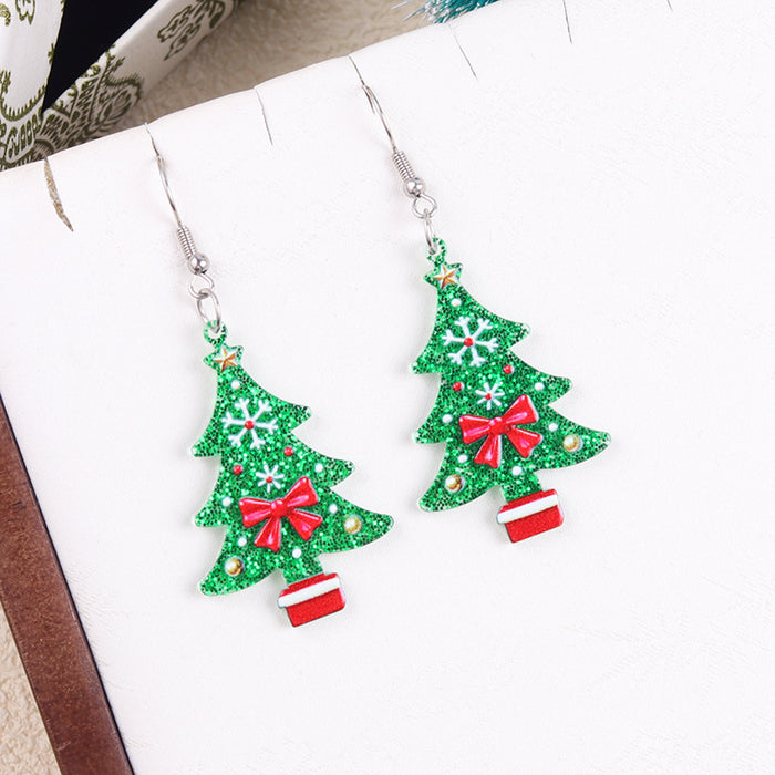 Wholesale Christmas earrings snowman Christmas tree snowflake acrylic earrings personality earrings ear jewelry