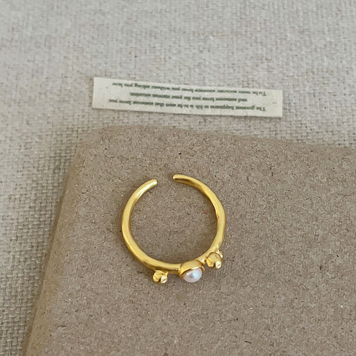 Wholesale Gold Ring with Pearl Flowers