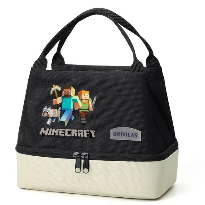 Wholesale Cartoon Double Layer Insulated Lunch Bag Oxford Fabric Picnic Tote Casual Outing Gift