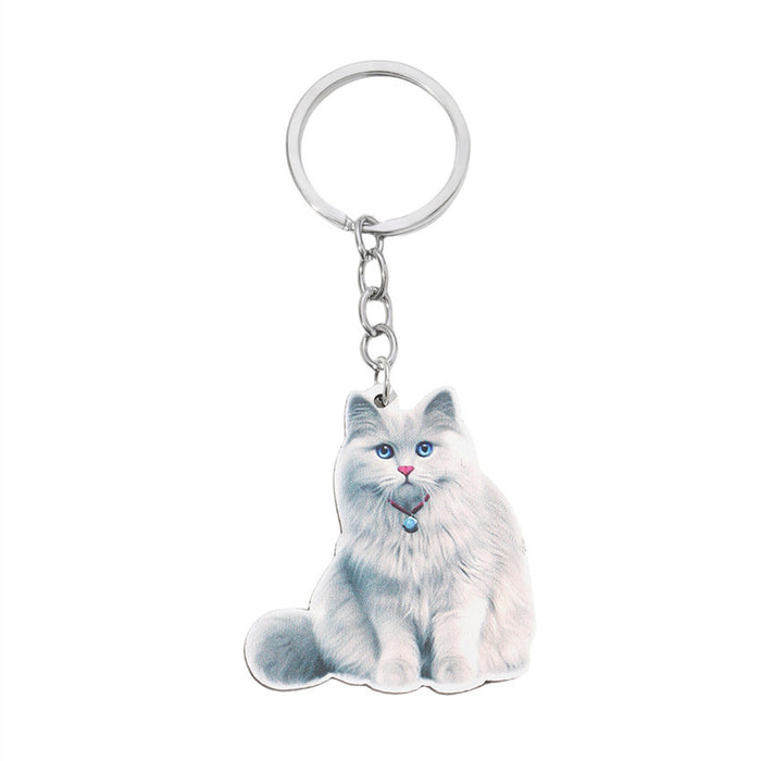 Wholesale Cartoon Kitten Wooden Keychain JDC-KC-RongRui003