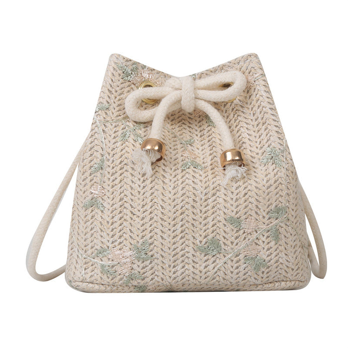 Wholesale Woven bag, cute bucket bag, personalized single shoulder crossbody bag