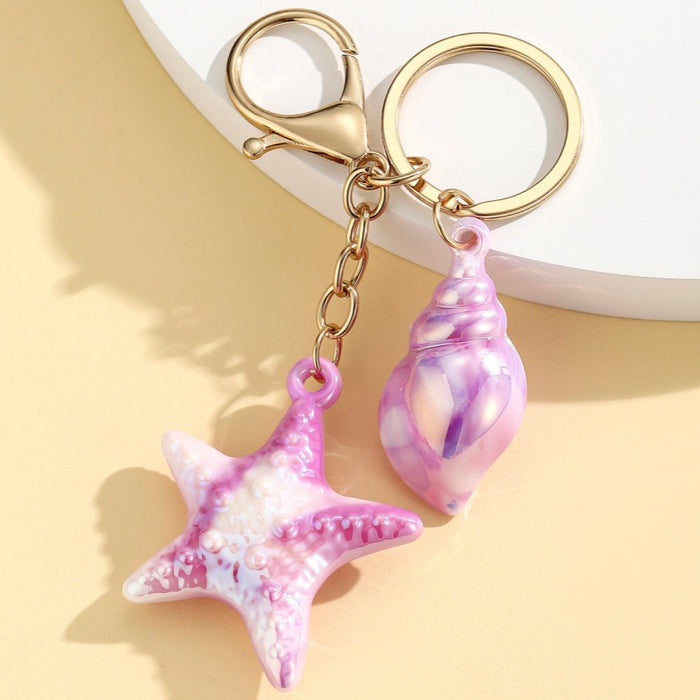 Wholesale Marine Life Watercolor Starfish Keychain