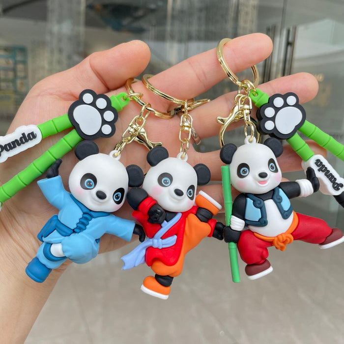 Wholesale Kung Fu Panda Keychain Cute Doll Pendant Car Keychain Accessories Doll Grabbing Machine Small Gift