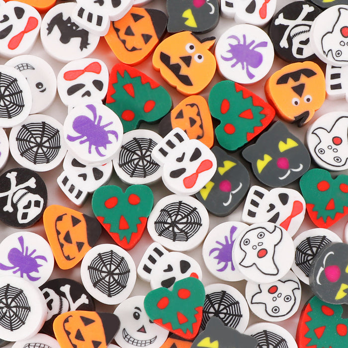 Wholesale 100PCS Polymer Clay Halloween Random Cartoon Series Loose Beads JDC-BDS-LiuXia016