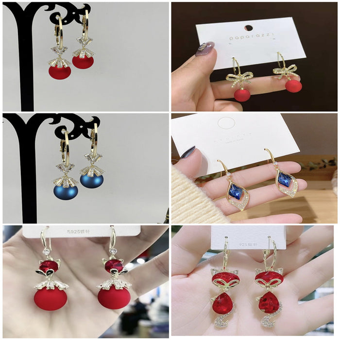 Wholesale   long earrings for women  red Agate Pearl earrings earrings