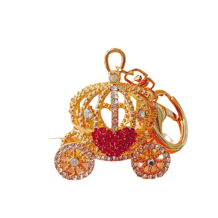 Wholesale Rhinestone Heart Pumpkin Zinc Alloy Keychain JDC-KC-ZhanLun012