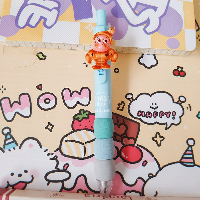 Wholesale Plastic Cute Muscle Star Man Retractable Gel Pen 0. 5mm