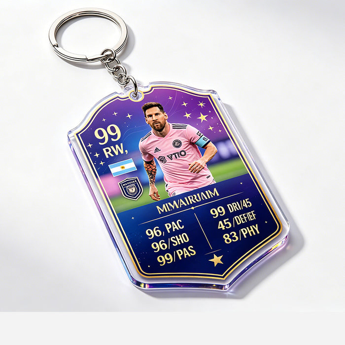 Wholesale 2pcs World Cup Shield Shape Football Star Acrylic Keychain
