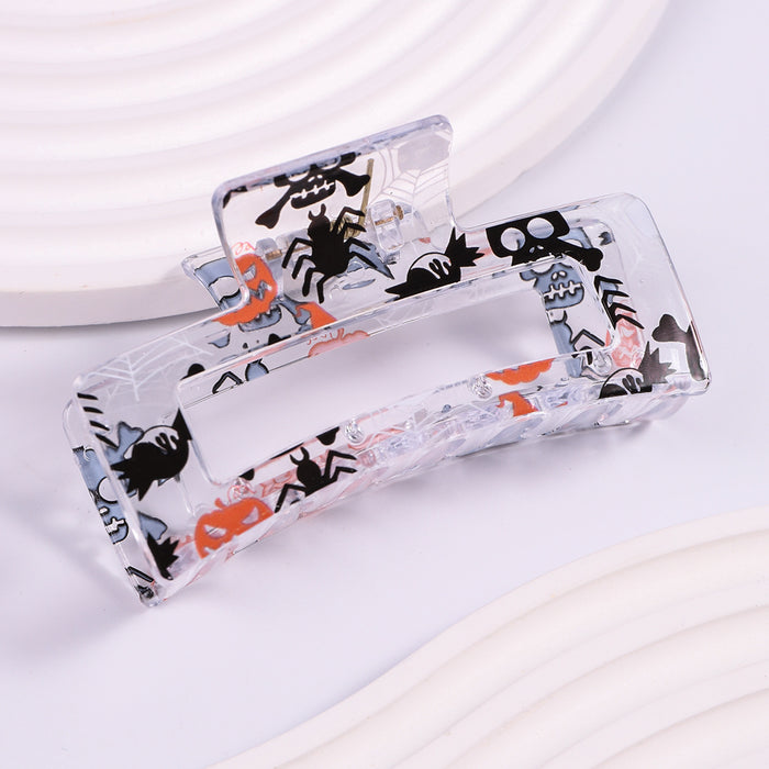 Wholesale Christmas Halloween Transparent Printed Plastic Hairpin JDC-HC-Fengp006