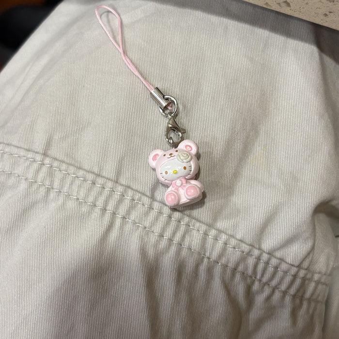 Wholesale Cartoon Long-Legged  Cat Keychain Charm with Ring