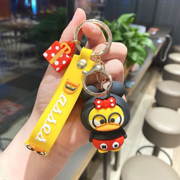 Wholesale Cartoon Burger Duck Silicone Keychain JDC-KC-LeZi003