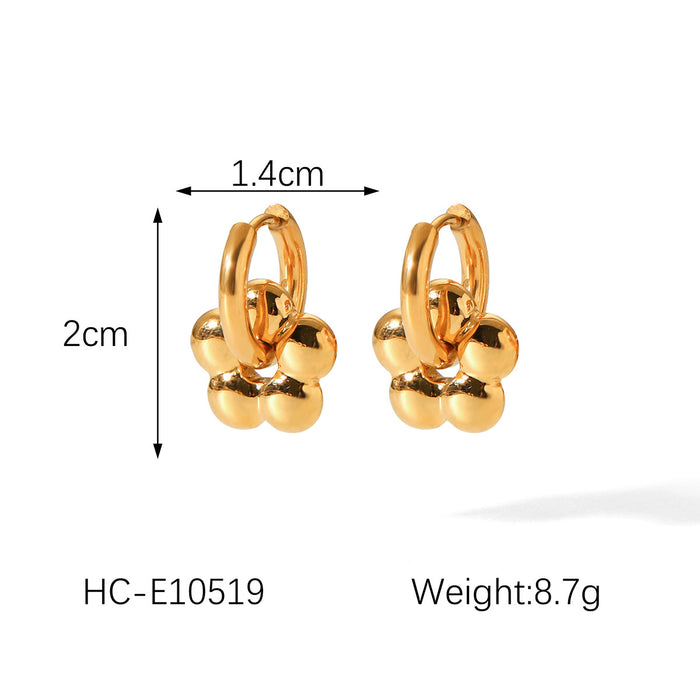 Wholesale Stainless Steel Flower Heart Earrings Women' s Love Flower Pendant