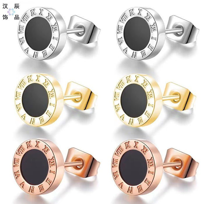 Wholesale Earstuds made of titanium steel that do not fade, simple and versatile accessories with a retro and high-end feel