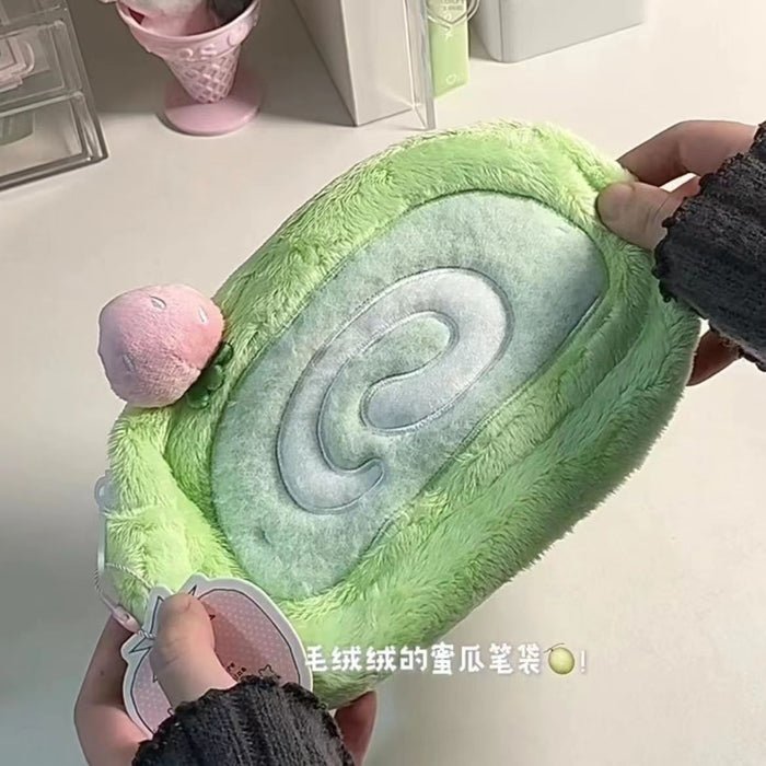 Wholesale Melon Swiss Roll PlushPencil Bag