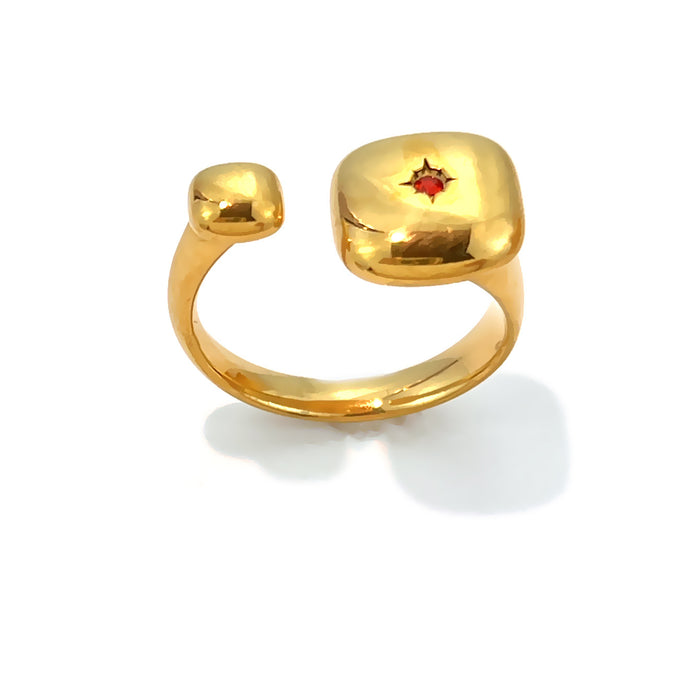 Wholesale Stainless Steel  Colorful Cubic Zirconia Adjustable Ring