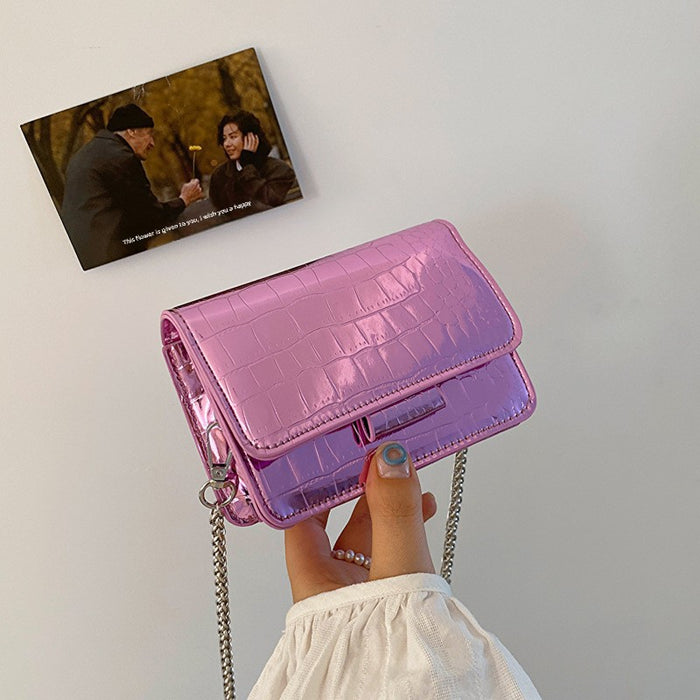 Wholesale Small square bag new high-end niche crossbody silver mini bag