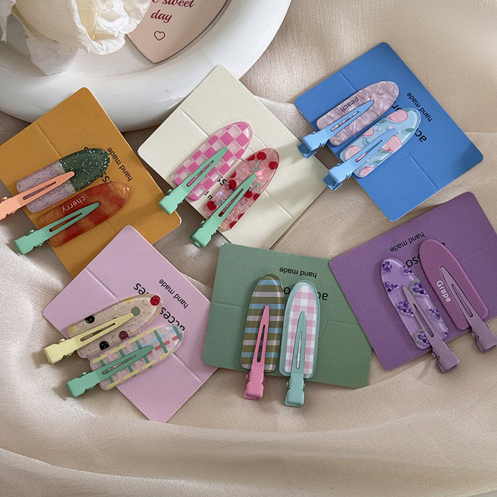 Wholesale 2-piece/set juice series hairpin clip seamless hairpin hair accessories glitter bangs clip