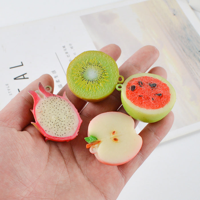 Wholesale PVC Fruit Keychain Bag Charm Simulated Dragon Fruit Decorative Accessory Trendy Gift