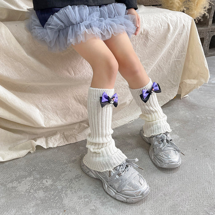 Wholesale Socks Girls'  Spring and Autumn Lolita Wool Knitted Warm Leg Pile Middle Tube Shallow Leg Cover