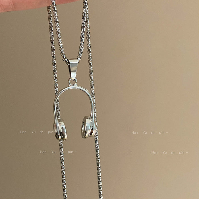 Wholesale Headset Necklace Fashion Simple Long Headset Pendant Necklace Fashion Necklace