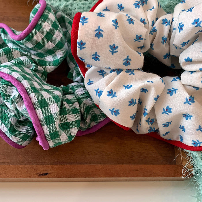 Wholesale Floral plaid headband with high-end feel, tied bun hair accessories, headband