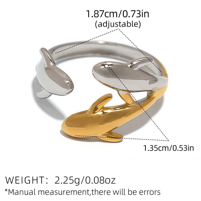 Wholesale Jewelry Stainless Steel Marine Animal Open Ring Summer