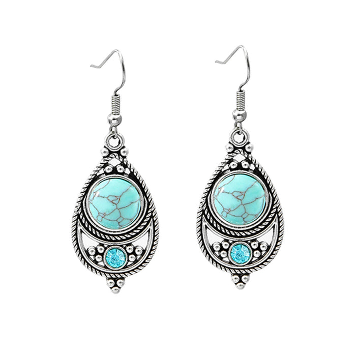 Wholesale Beach Vacation Geometric Alloy Earrings with Turquoise Acrylic Fashion Jewelry MOQ≥2