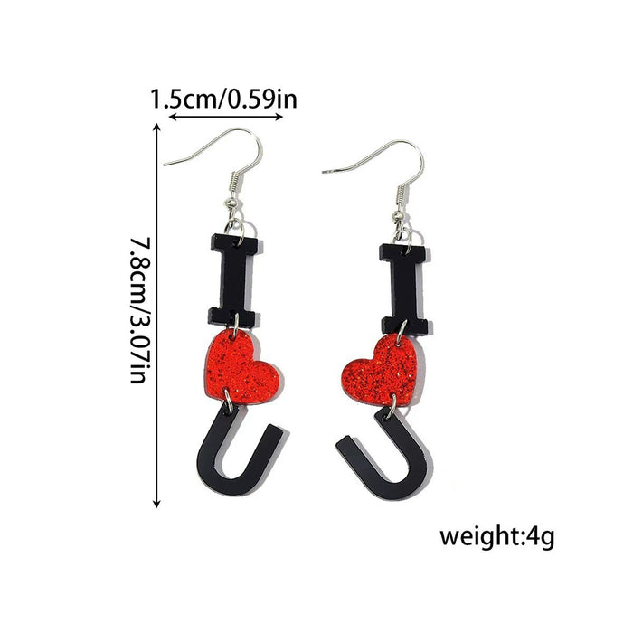 Wholesale Acrylic Heart Envelope 2D Earrings Valentine' s Day Fashion Accessory MOQ≥2