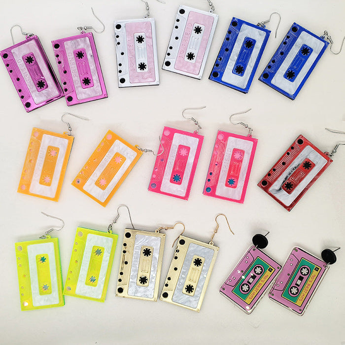 Wholesale Three-dimensional Fun Tape Earrings Acrylic JDC-ES-WaN001