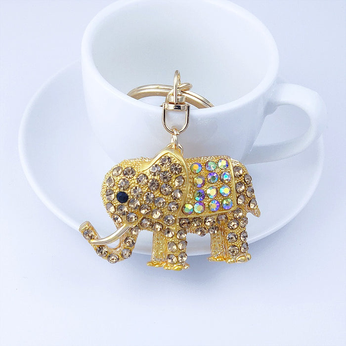 Wholesale Elephant Rhinestone Keychain Decorative Fashion Accessory