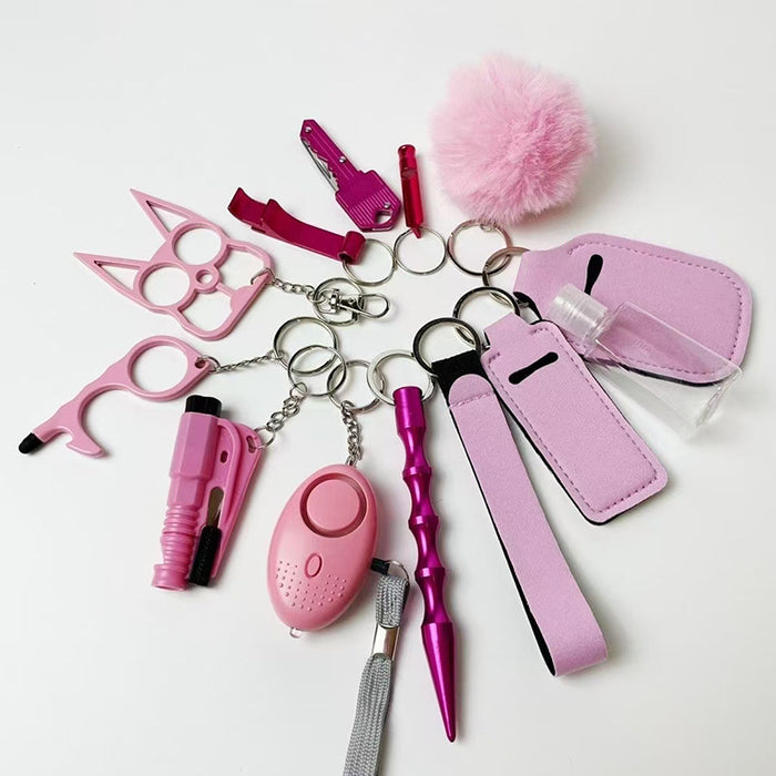 Wholesale Black Alloy Multifunctional 13 Piece Self Defense Keychain Set Outdoor Keyring Gift Everyday Carry Resale