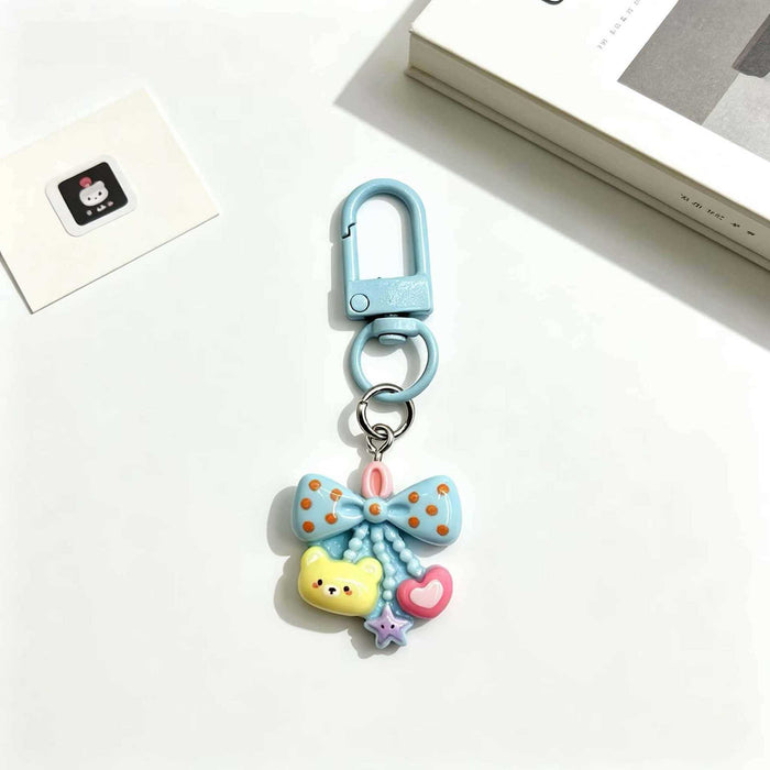 Wholesale Cute Bow Bear Resin Bag Charm Sweet Pendant DIY Gift For Couple And