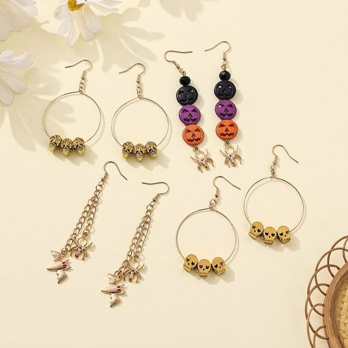 Wholesale  themed earrings,  black and white,  orange and purple  main color earrings
