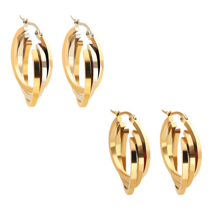 Wholesale C Shape Stainless Steel Earrings Multilayer Earrings JDC-ES-BaiTian009