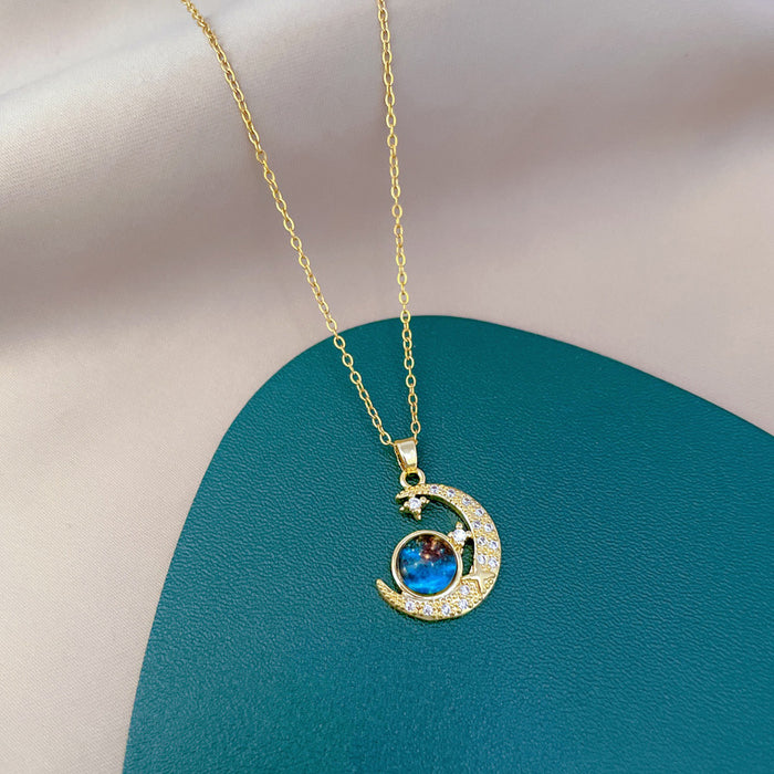 Wholesale Light luxury temperament, gorgeous full diamond necklace, versatile collarbone chain accessories wholesale