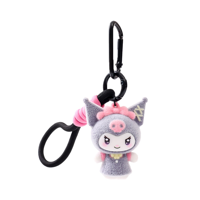 Wholesale Cartoon Plush Keychain Cute Devil Purple Bag Charm Car Key Accessory MOQ≥5