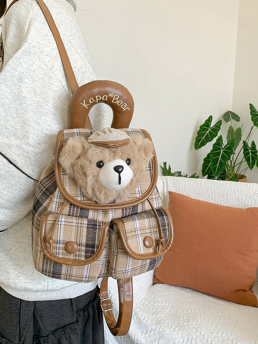 Wholesale Cute bear flap backpack with large capacity