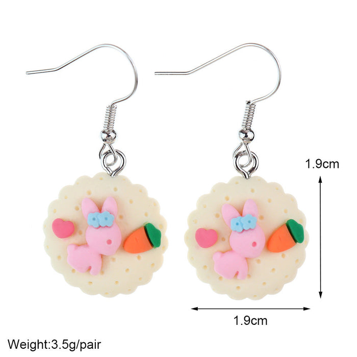 Wholesale Cartoon Simulation Biscuit Earrings JDC-ES-NiQing068