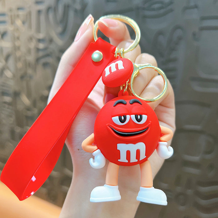 Wholesale  Bean Key Chain Doll Key Ring Cartoon Chocolate Soft Glue Doll Cute Couple Bag Key Chain