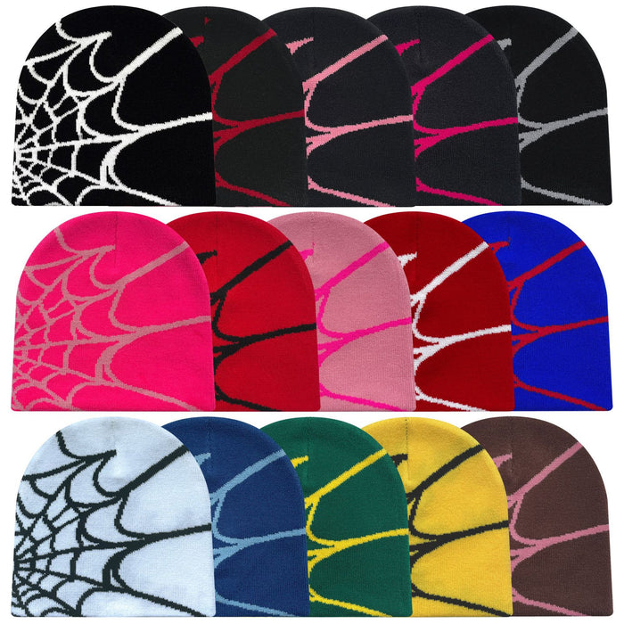 Wholesale Acrylic Spider Web Jacquard Yarn Knitted Hat JDC-FH-Mingw003