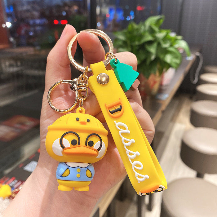 Wholesale Cartoon Burger Duck Silicone Keychain JDC-KC-LeZi003