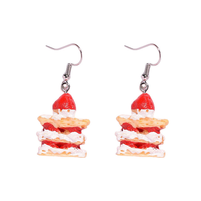 Wholesale Strawberry Cake Resin Earrings JDC-ES-Xunt003