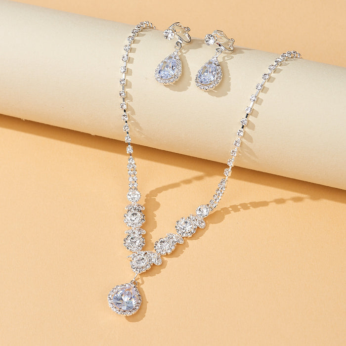 Wholesale Two-Piece Set Necklace Ear Clip Jewelry Accessories Jewelry Pendant