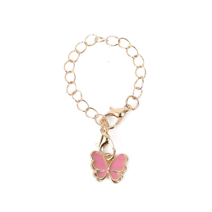 Wholesale Alloy Chain with Butterfly Lobster Clasp Keychain Backpack Pendant Accessories Bow