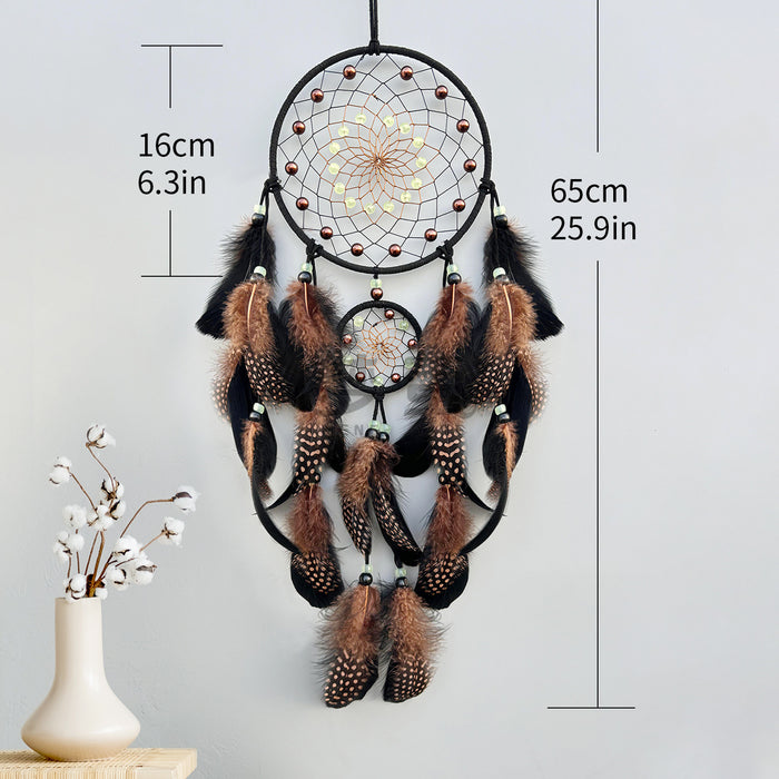 Wholesale Luminous Dreamcatcher Feather Wind Chime Home Decor MOQ≥2